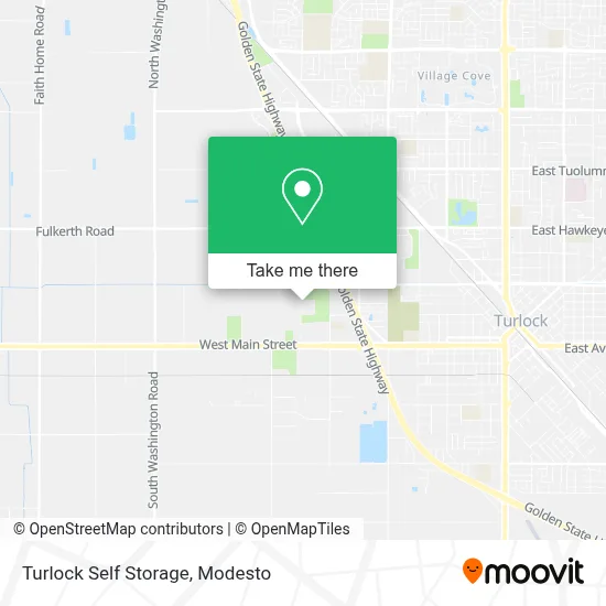 Turlock Self Storage map