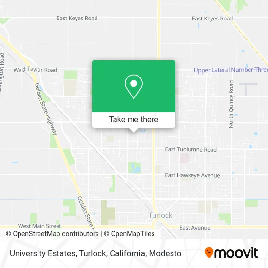 University Estates, Turlock, California map