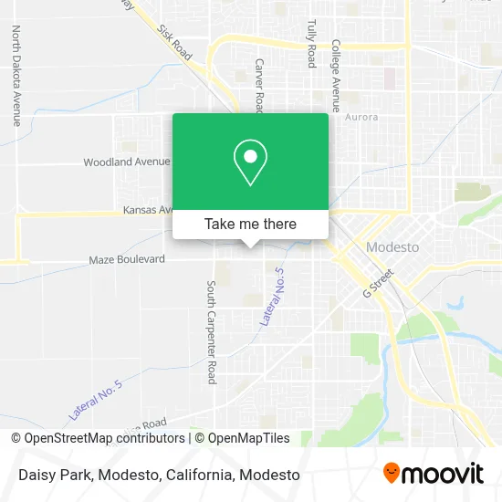 Daisy Park, Modesto, California map