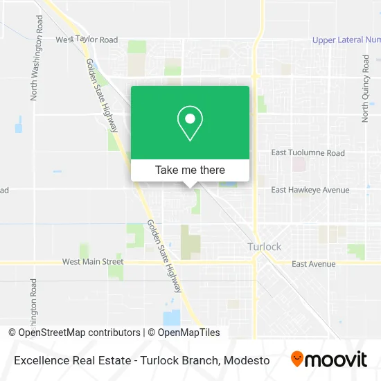 Excellence Real Estate - Turlock Branch map