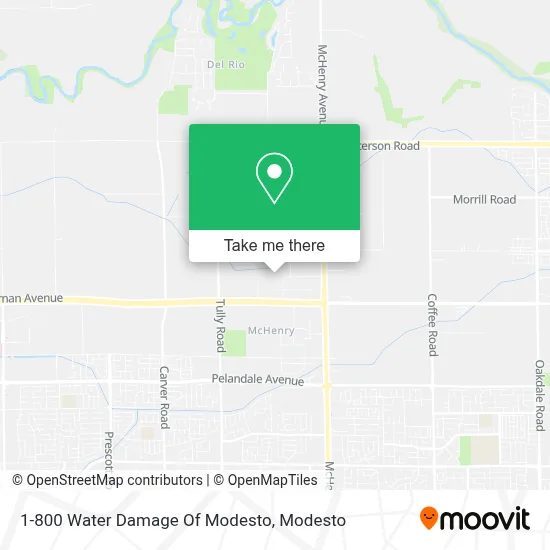 1-800 Water Damage Of Modesto map