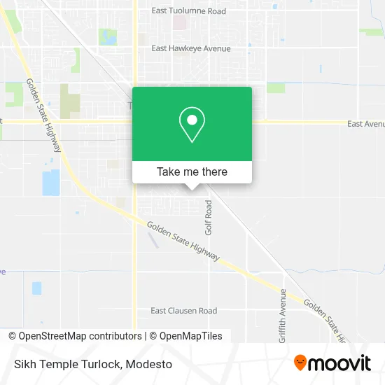 Sikh Temple Turlock map