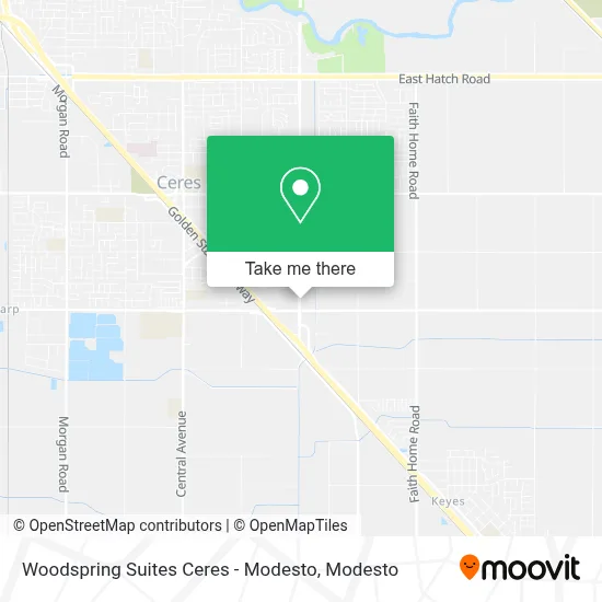 Woodspring Suites Ceres - Modesto map