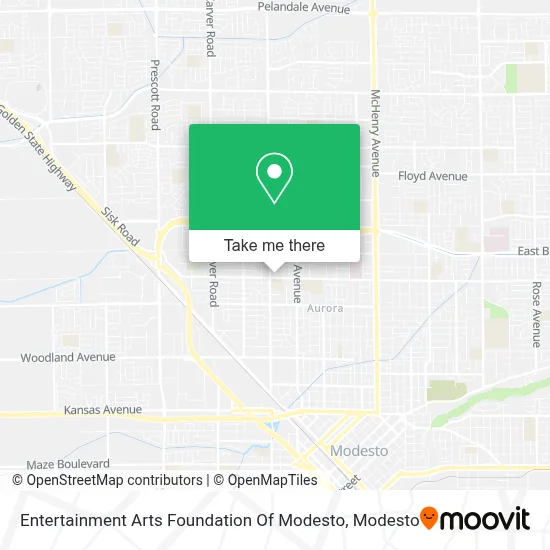 Entertainment Arts Foundation Of Modesto map