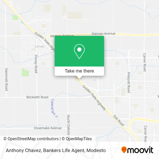 Anthony Chavez, Bankers Life Agent map
