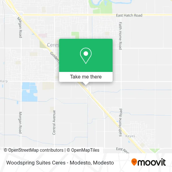 Woodspring Suites Ceres - Modesto map
