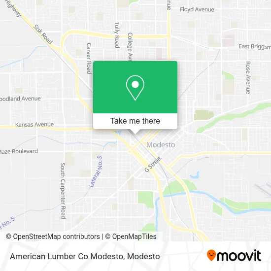 American Lumber Co Modesto map