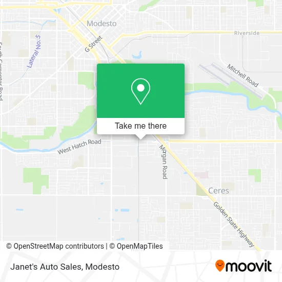 Janet's Auto Sales map