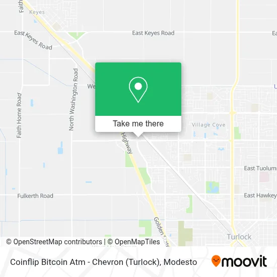 Coinflip Bitcoin Atm - Chevron (Turlock) map