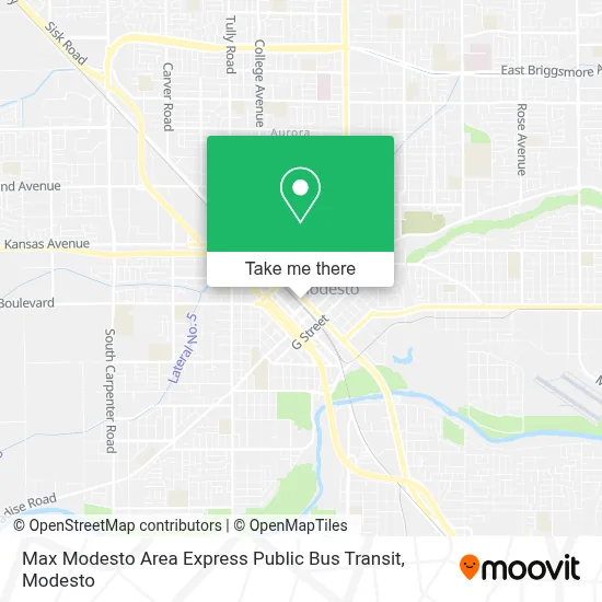 Max Modesto Area Express Public Bus Transit map