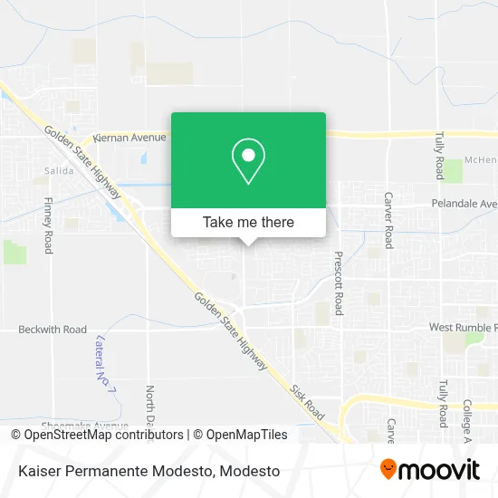Kaiser Permanente Modesto map