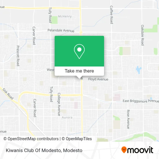 Kiwanis Club Of Modesto map