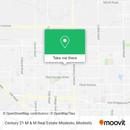 Century 21 M & M Real Estate Modesto map