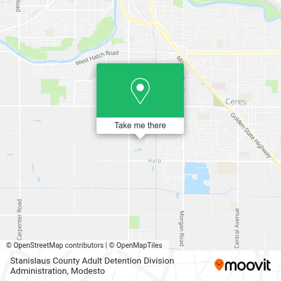 Stanislaus County Adult Detention Division Administration map