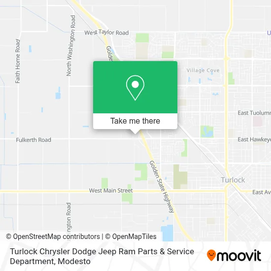 Turlock Chrysler Dodge Jeep Ram Parts & Service Department map