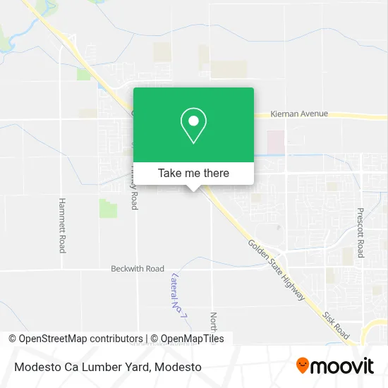 Modesto Ca Lumber Yard map