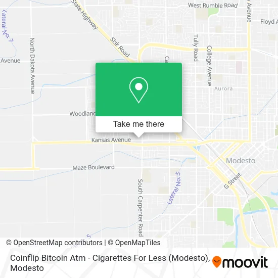 Coinflip Bitcoin Atm - Cigarettes For Less (Modesto) map