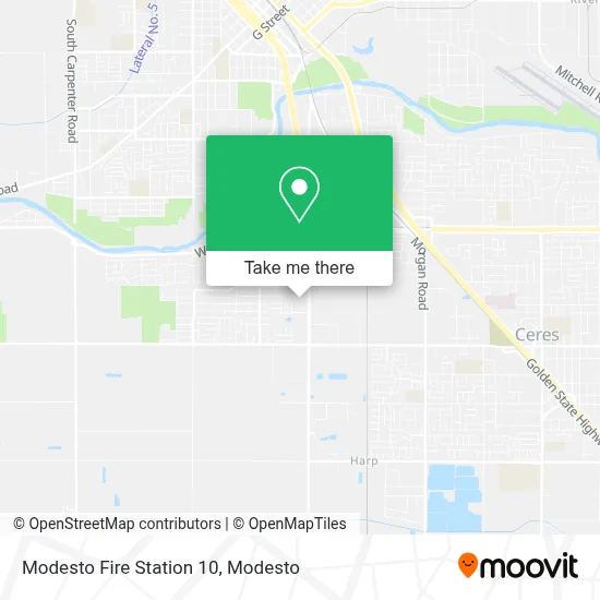 Modesto Fire Station 10 map
