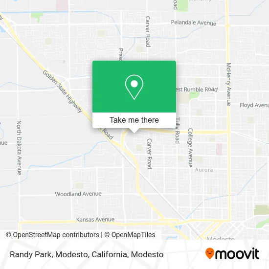 Randy Park, Modesto, California map