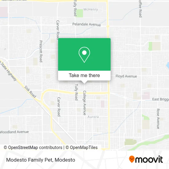 Modesto Family Pet map