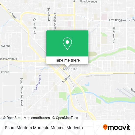 Score Mentors Modesto-Merced map