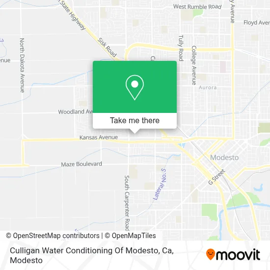 Culligan Water Conditioning Of Modesto, Ca map