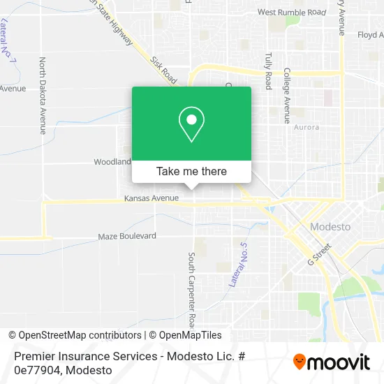Premier Insurance Services - Modesto Lic. # 0e77904 map