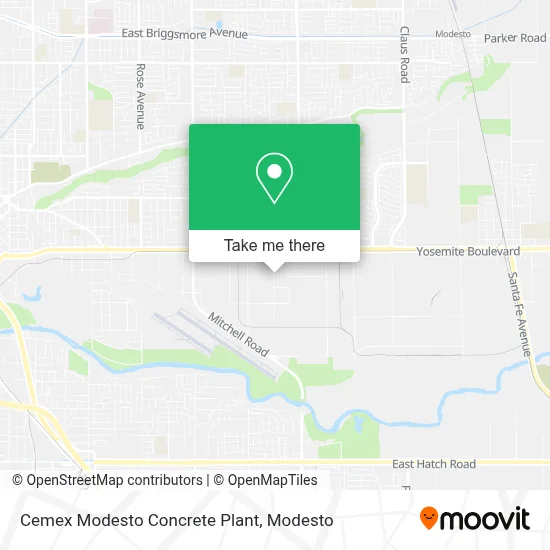 Cemex Modesto Concrete Plant map