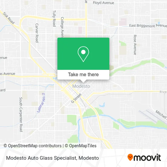 Modesto Auto Glass Specialist map