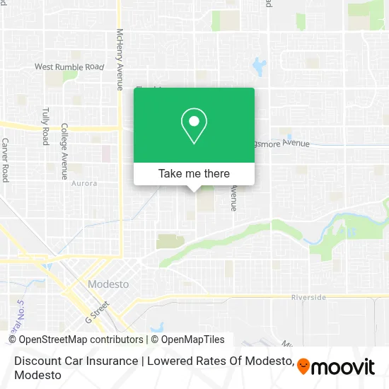 Discount Car Insurance | Lowered Rates Of Modesto map