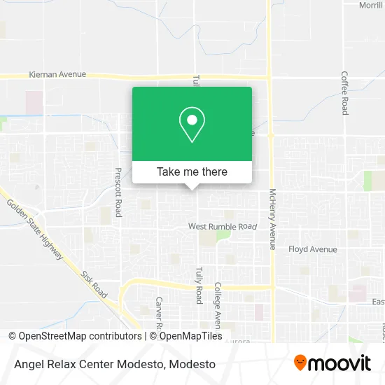 Angel Relax Center Modesto map