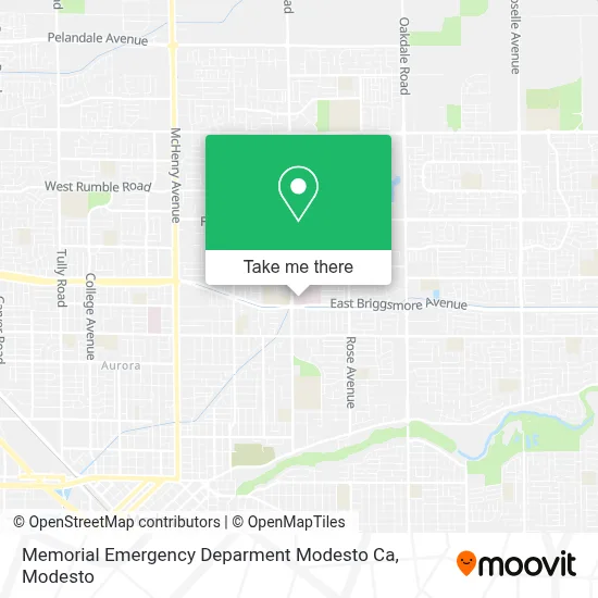 Memorial Emergency Deparment Modesto Ca map