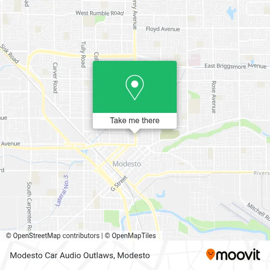 Modesto Car Audio Outlaws map