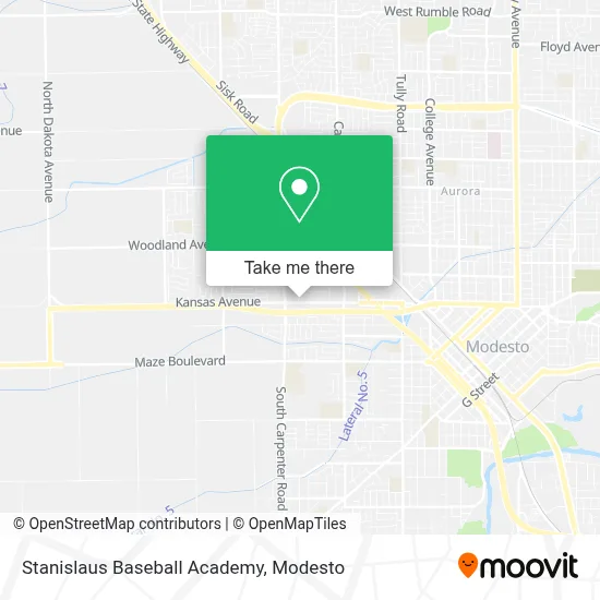Stanislaus Baseball Academy map