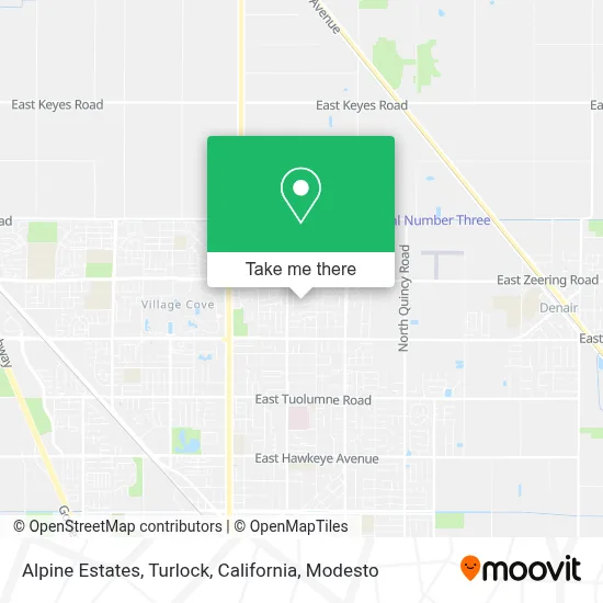 Alpine Estates, Turlock, California map