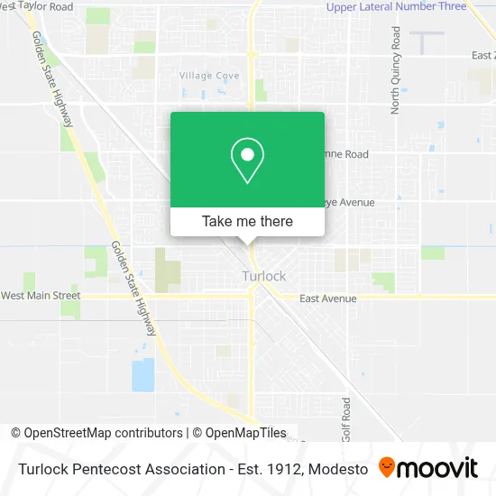 Turlock Pentecost Association - Est. 1912 map