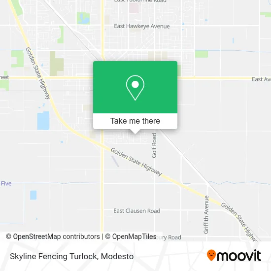 Skyline Fencing Turlock map