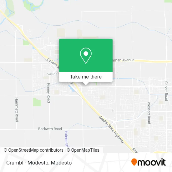 Crumbl - Modesto map