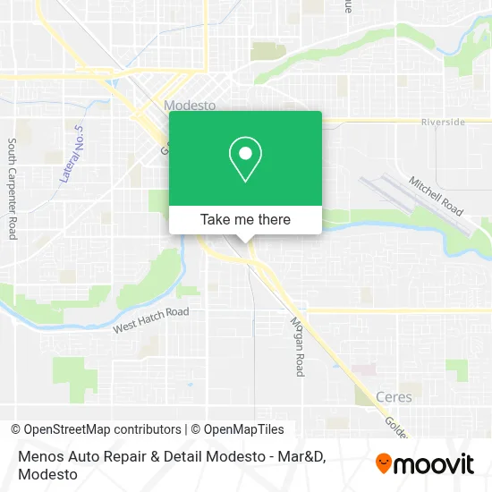 Menos Auto Repair & Detail Modesto - Mar&D map