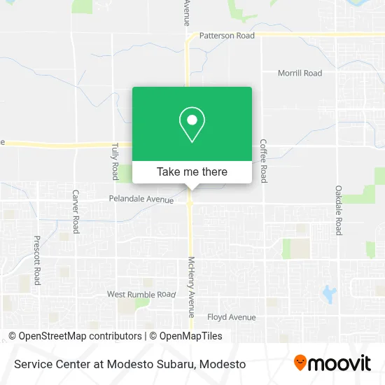 Service Center at Modesto Subaru map