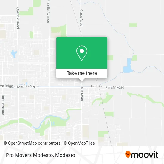 Pro Movers Modesto map