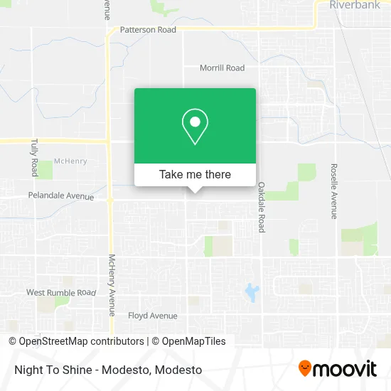 Night To Shine - Modesto map