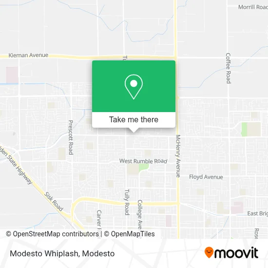 Modesto Whiplash map