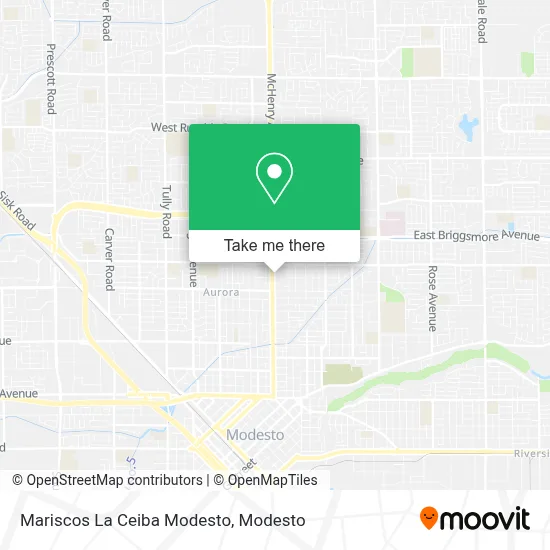 Mariscos La Ceiba Modesto map