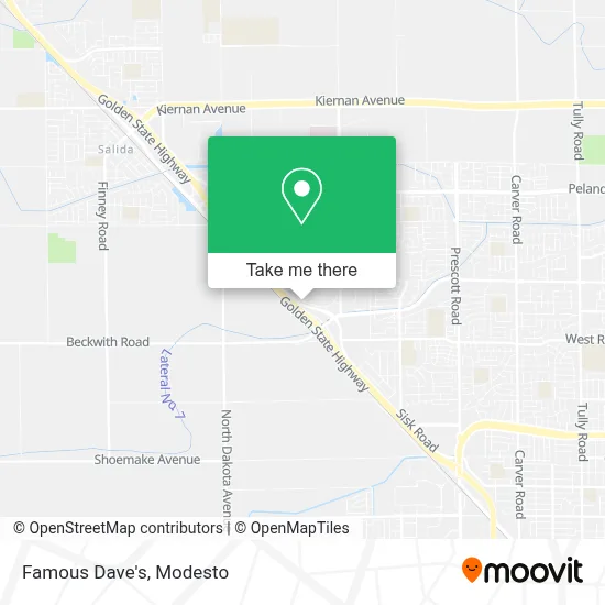 Famous Dave's map