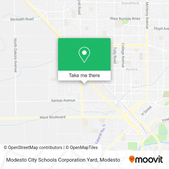 Mapa de Modesto City Schools Corporation Yard