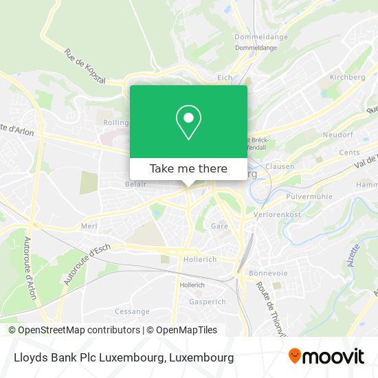 Lloyds Bank Plc Luxembourg map