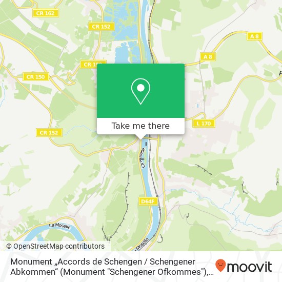 Monument „Accords de Schengen / Schengener Abkommen“ (Monument "Schengener Ofkommes") map
