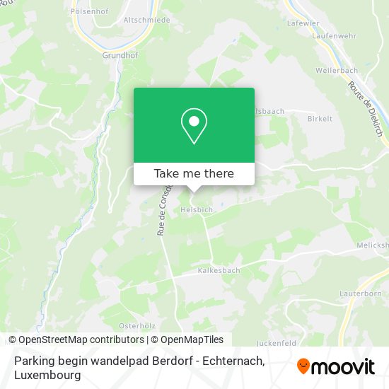 Parking begin wandelpad Berdorf - Echternach map