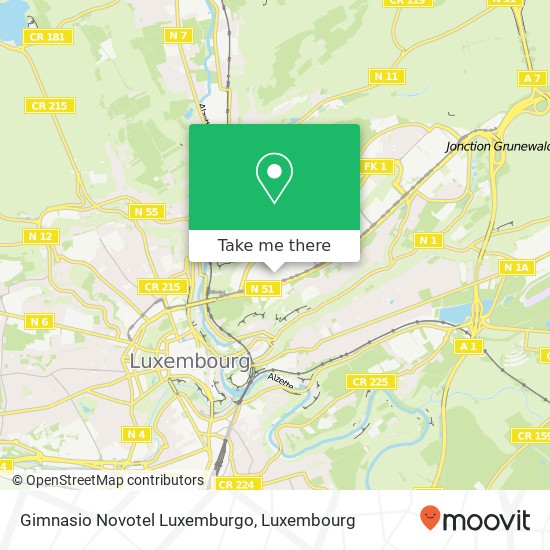 Gimnasio Novotel Luxemburgo map